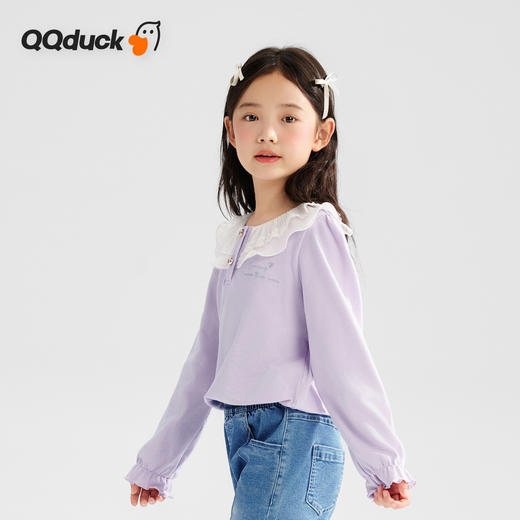 【清仓捡漏】【120-165】【可可鸭】女童春秋长袖花边娃娃领衬衫 商品图4