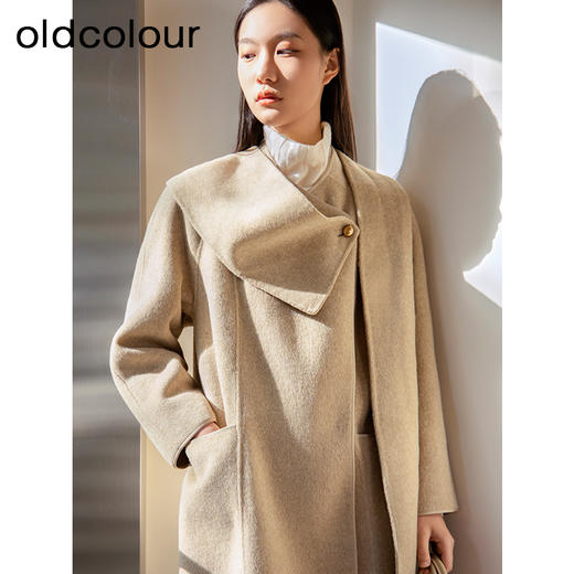 oldcolour冬季长款羊毛纯色时尚高级保暖大衣女P451501A1 商品图1