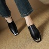 【预售5天】柔软舒适羊皮裸靴秋冬季新款女鞋方头粗跟高跟鞋金属窝窝鞋单鞋女LD&6881 商品缩略图4