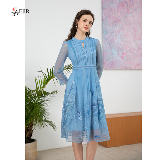 司歌连衣裙刺绣弹力长袖修身A901006X 商品图1