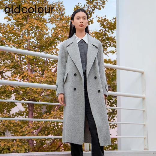 oldcolour秋冬新品长款宽松高级时尚保暖毛呢外套女P431507A1 商品图2
