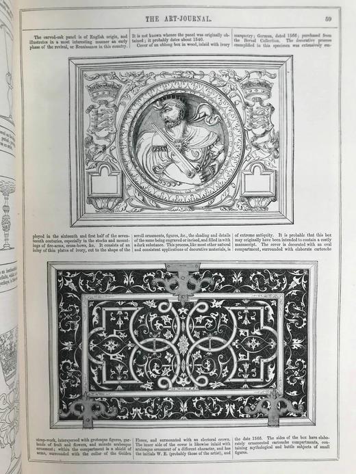 33*25cm！1858年 艺术杂志 数百幅版画插图 真皮精装大16开 商品图12