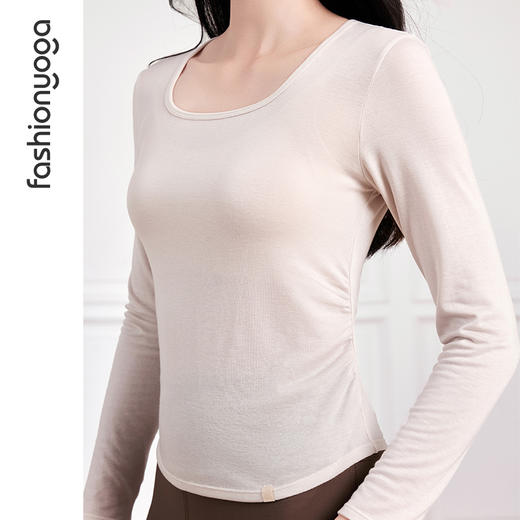 F14357休闲抽褶羊毛长袖 商品图6