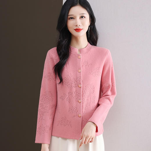 SA 8226新中式羊毛衫软糯宽松提花针织衫潮 商品图3