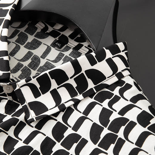 【100%棉】【新款DDA】大依优型大码花衬衫长袖衬衫翻领加肥加大肥佬休闲商务宽松透气上衣 商品图3