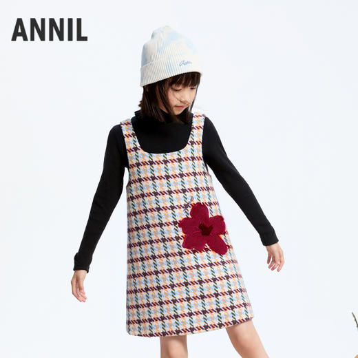 女童甜趣钩花毛呢裙冬季新款安奈儿童装实体店同款AG443799 商品图0