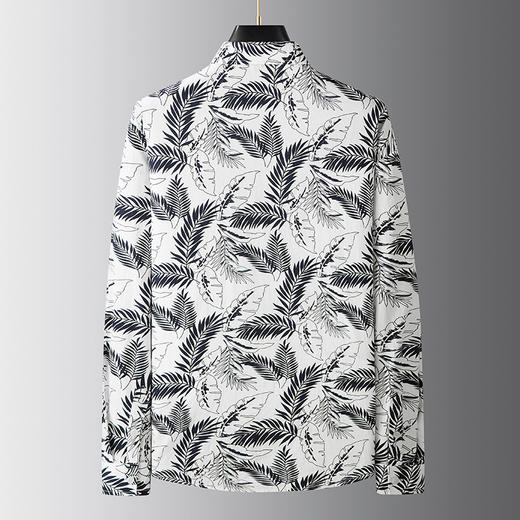 【100%棉】【新款DDA】大依优型大码花衬衫长袖衬衫翻领加肥加大肥佬休闲商务宽松透气上衣 商品图1