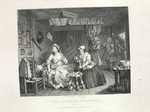 约19世纪后期 威廉·荷加斯画集（全2卷） 148幅版画插图 漆布精装16开 商品图12