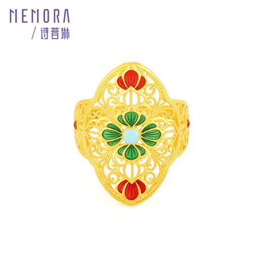 黄金花丝兰花戒指 足金国风富贵镂空戒指女士礼物MEMORA诗普琳GRE05501【按克计价黄金1】（线上专供） 商品图4