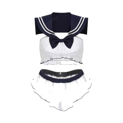 【双旦狂欢·钜惠来袭】【情趣内衣】大象情趣内衣蓝白水手服套装 商品图1