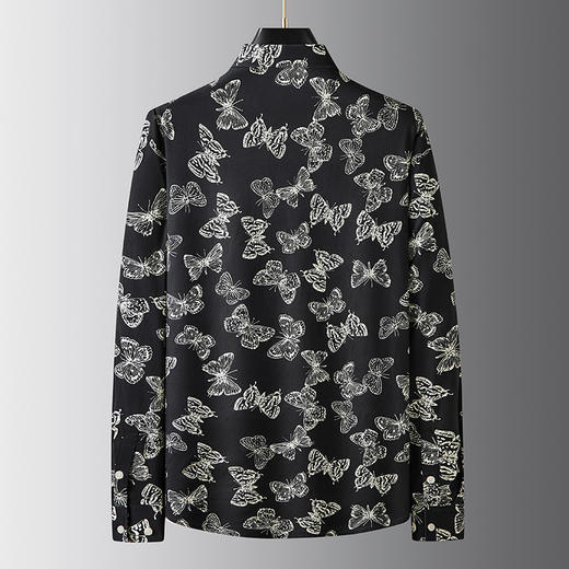 【100%棉】【新款DDA】大依优型大码花衬衫长袖衬衫翻领加肥加大肥佬休闲商务宽松透气上衣 商品图1