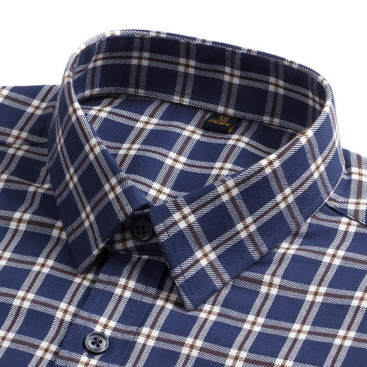 【羊毛混纺】罗蒙男士秋款长袖翻领格子衬衫通勤时尚休闲百搭衬衣男 商品图4