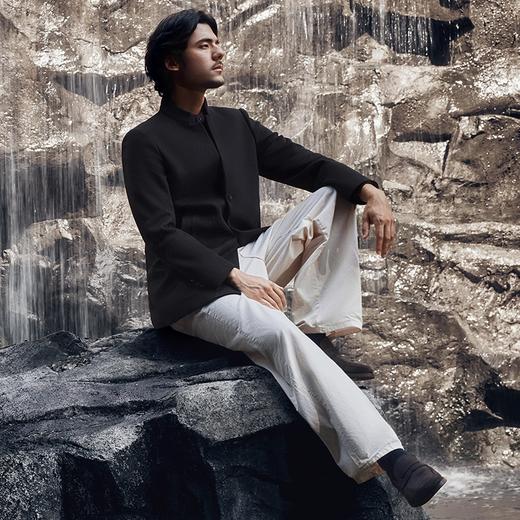 【中华立领】柒牌男装休闲大衣2024秋冬新款时尚百搭中式立领外套	127D70110 商品图3