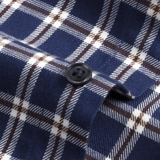 【羊毛混纺】罗蒙男士秋款长袖翻领格子衬衫通勤时尚休闲百搭衬衣男 商品图6