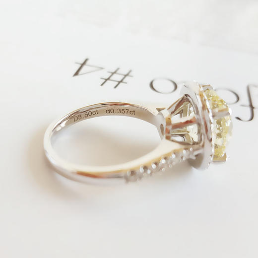 【天然正品】AU750经典豪华围镶款3.50克拉钻石戒指10号（戒圈可改）现售价：111880！050924JJ19 商品图7