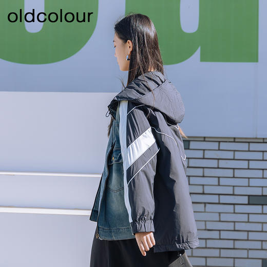 oldcolour冬季新品短款牛仔拼接休闲白鹅绒羽绒服女P440905A1 商品图4