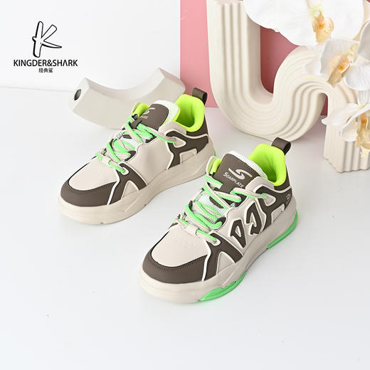 经典鲨2024年秋季新款韩版男士时尚潮流拼色平底系带休闲鞋KF09-D33101 商品图0