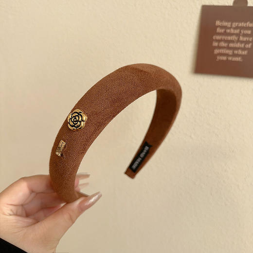 鹿鹿推荐 • 美拉德复古山茶花发箍 洗脸发饰 商品图4