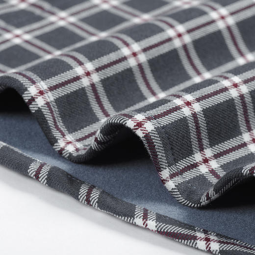 【羊毛混纺 加绒保暖】罗蒙秋冬男士长袖衬衫翻领保暖格纹休闲通勤百搭衬衣 商品图7