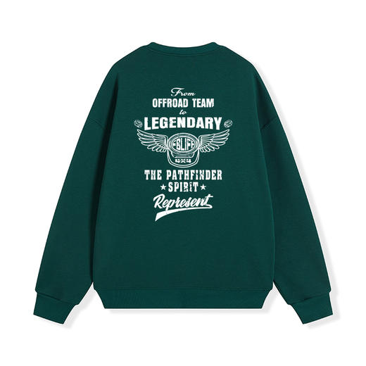 自由基地秋冬新款450克银狐抓绒圆领套头卫衣潮流越野字母印花款 NMT-2183 商品图9