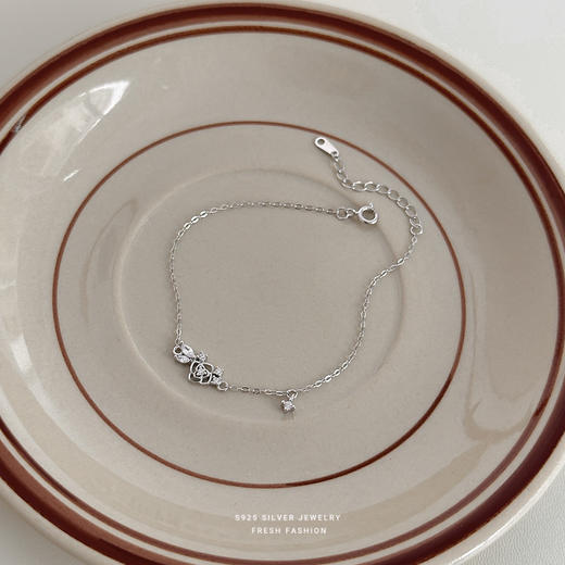 【镂空玫瑰】S925银花锆石手链【YXS-L826】 商品图2