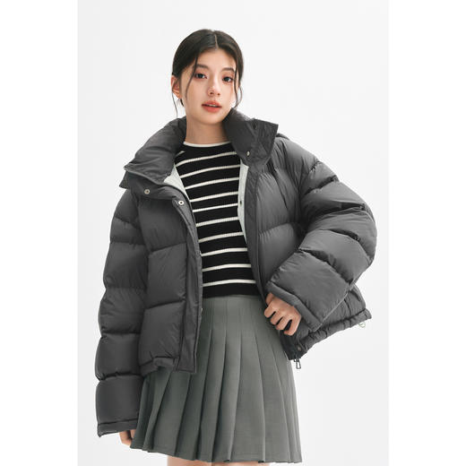 【严选】【90鸭绒】诗凡黎羽绒服24年冬新款高领连帽面包服小个子气质外套SFA180021 商品图2