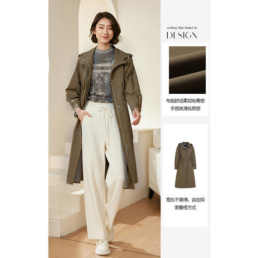 乔万尼初秋风衣中长款新款工装风高级感EM3A462 商品图3