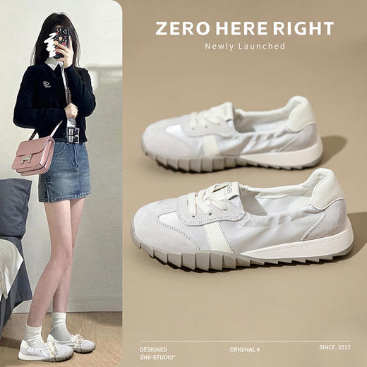 ZHR则则浅口平底德训女鞋2024新款夏季透气薄款运动鞋百搭休闲鞋 商品图0