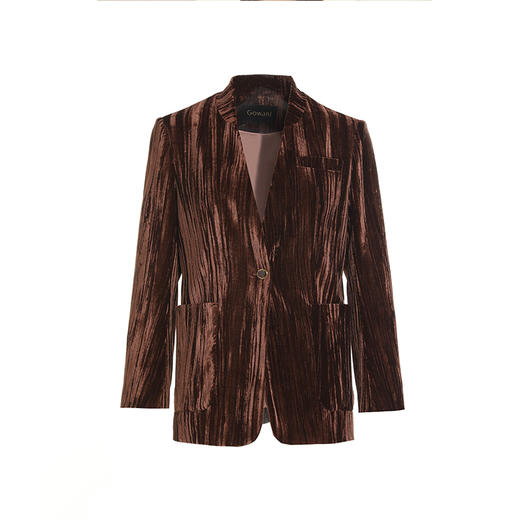 乔万尼初秋外套新品短复古丝绒西装外套EM3B385 商品图4