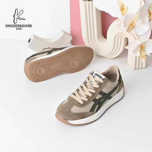 经典鲨2024年秋季新款男士时尚拼色韩版系带休闲平底鞋跑步鞋KF18-D33011 商品图3