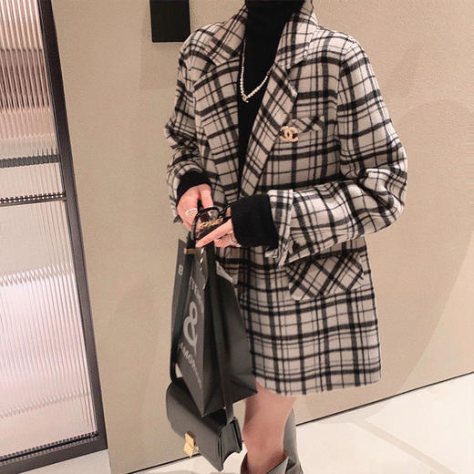 福利 金蘑菇菇【卢瓦尔晚风】高支+羊绒！小个子必冲气质短款双面呢 商品图2