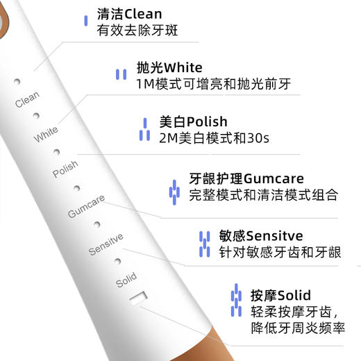 【下单送6个刷头】HYUNDAI韩国“小蛮腰”电动牙刷，全面呵护牙齿健康 商品图2