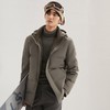 【拒水羽绒】柒牌可拆连帽羽绒服男2024冬季新款暗纹提花保暖外套	127E70800 商品缩略图1