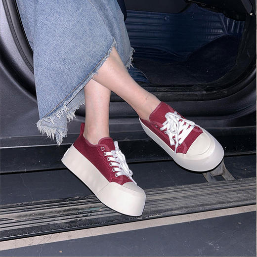 【顺丰包邮】70930 洛诗琳高订小个子厚底*帆布鞋新款休闲板鞋0157 商品图1