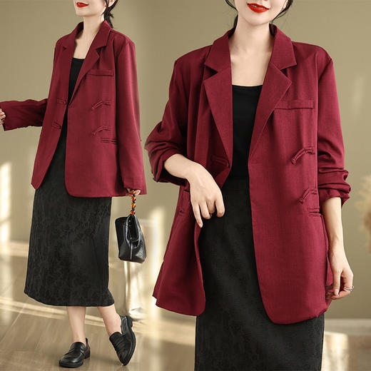GYH 6687西装外套宽松休闲百搭显瘦纯色上衣 商品图0