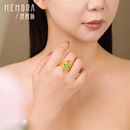 黄金花丝兰花戒指 足金国风富贵镂空戒指女士礼物MEMORA诗普琳GRE05501【按克计价黄金1】（线上专供） 商品图1