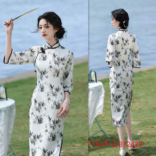 复古国风改良新中式，长款单层旗袍GX-312432 商品图2