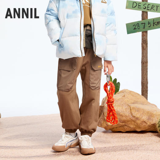 【轻暖】男童轻运动窄脚棉裤冬季新款安奈儿童装实体店同款AB446773 商品图0