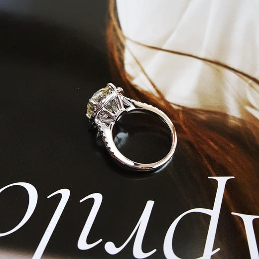 【天然正品】AU750经典豪华围镶款3.50克拉钻石戒指10号（戒圈可改）现售价：111880！050924JJ19 商品图5