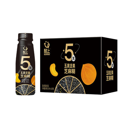 轻上 五黑坚果芝麻糊0添加蔗糖五重黑食材复合蛋白饮品245ml*6瓶 商品图7