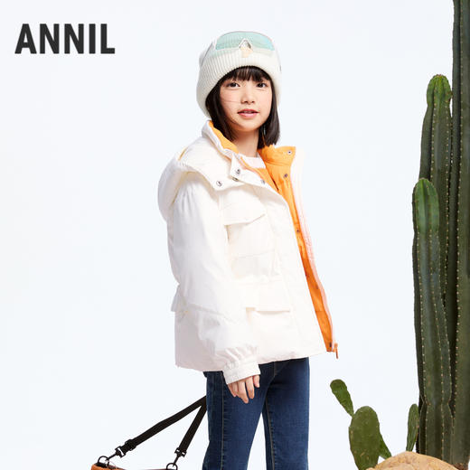 【轻暖0~10℃】女童收腰三防短款羽绒外套冬季新款安奈儿童装实体店同款AG445795 商品图1