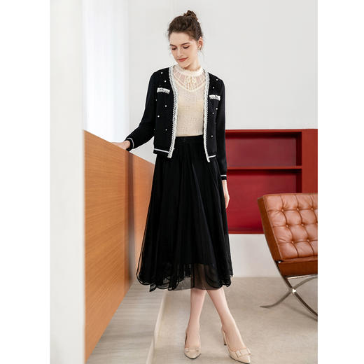 司歌刺绣伞裙半身裙复古优雅C901015X 商品图2