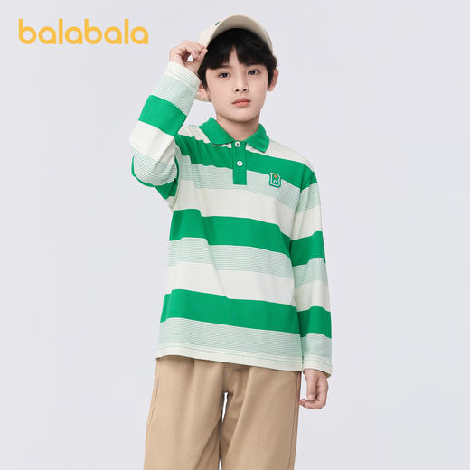 巴拉巴拉男童长袖t恤儿童卫衣童装小童大童春装polo领亲子打底衫 商品图0