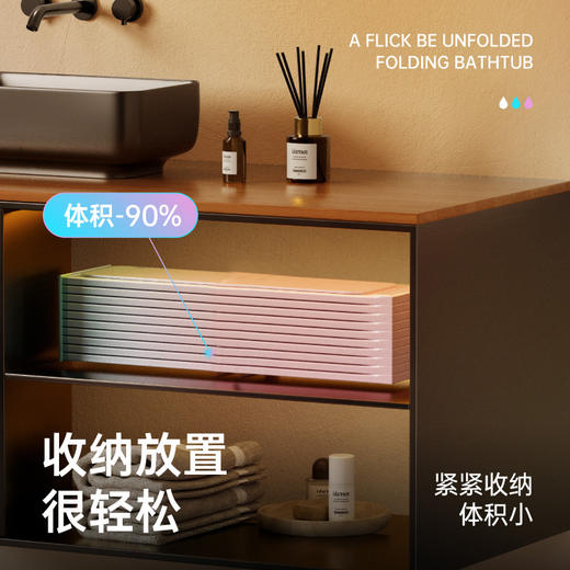 【折叠浴桶】泡澡桶大人儿童沐浴免安装折叠便携式家用PVC婴儿游泳加高洗澡桶，简易折叠收纳更省心。ry 商品图2