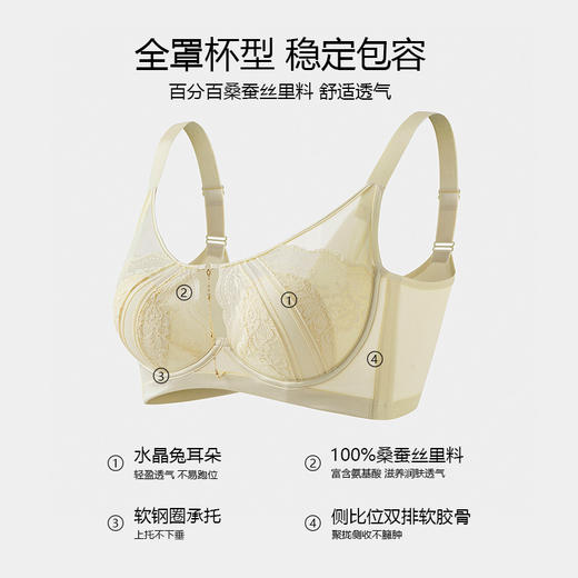 美季美优内衣女聚拢收副乳防下垂薄款兔耳朵蕾丝性感文胸 商品图2