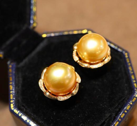 10-11mm 金珠耳钉 商品图2