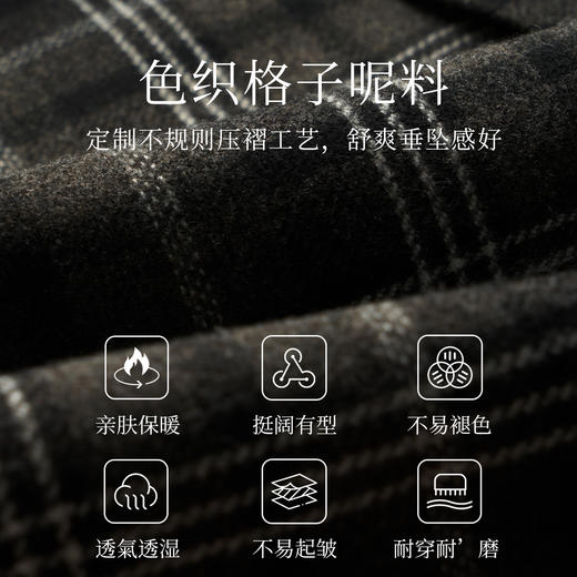 OLrain欧芮儿法式格子半身裙女冬季2024新款气质复古A字毛呢短裙 商品图3