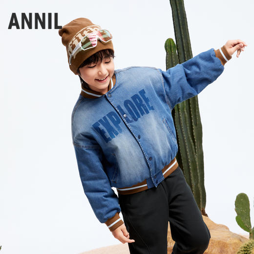 男童棒球领牛仔棉衣冬季新款安奈儿童装实体店同款AB445768 商品图1