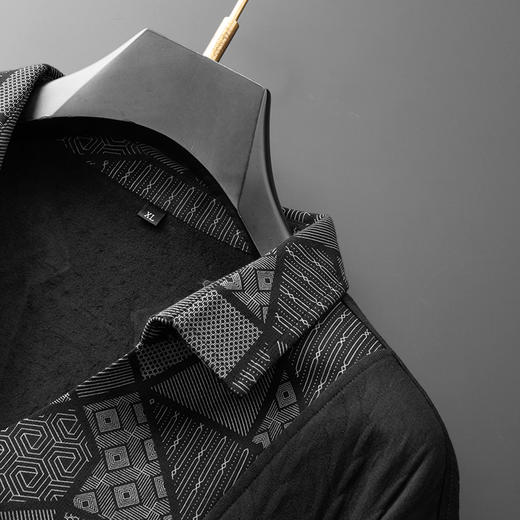 【假两件】【新款DDA】大依优型大码男士假两件开衫长袖T恤商务休闲上衣加肥加大胖子舒适 商品图4