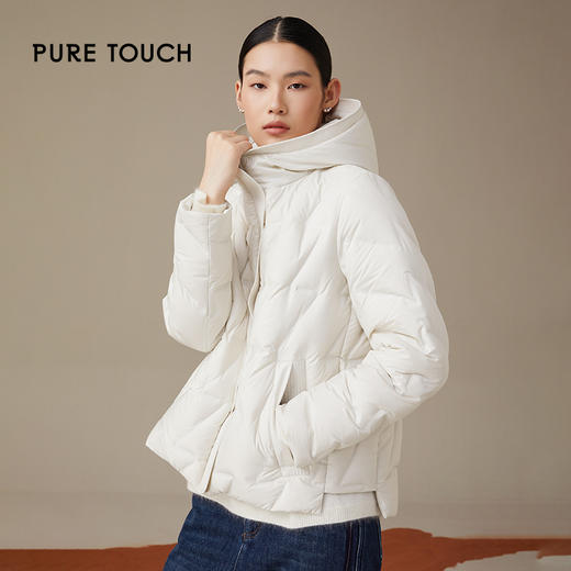 pure touch女士白色短款羽绒服1306244389 商品图0